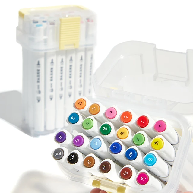 Dual Oily Tip Acrylic Markers Paint Pens 24 Colors