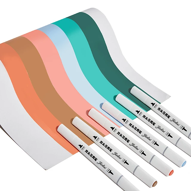 Dual Oily Tip Acrylic Markers Paint Pens 24 Colors