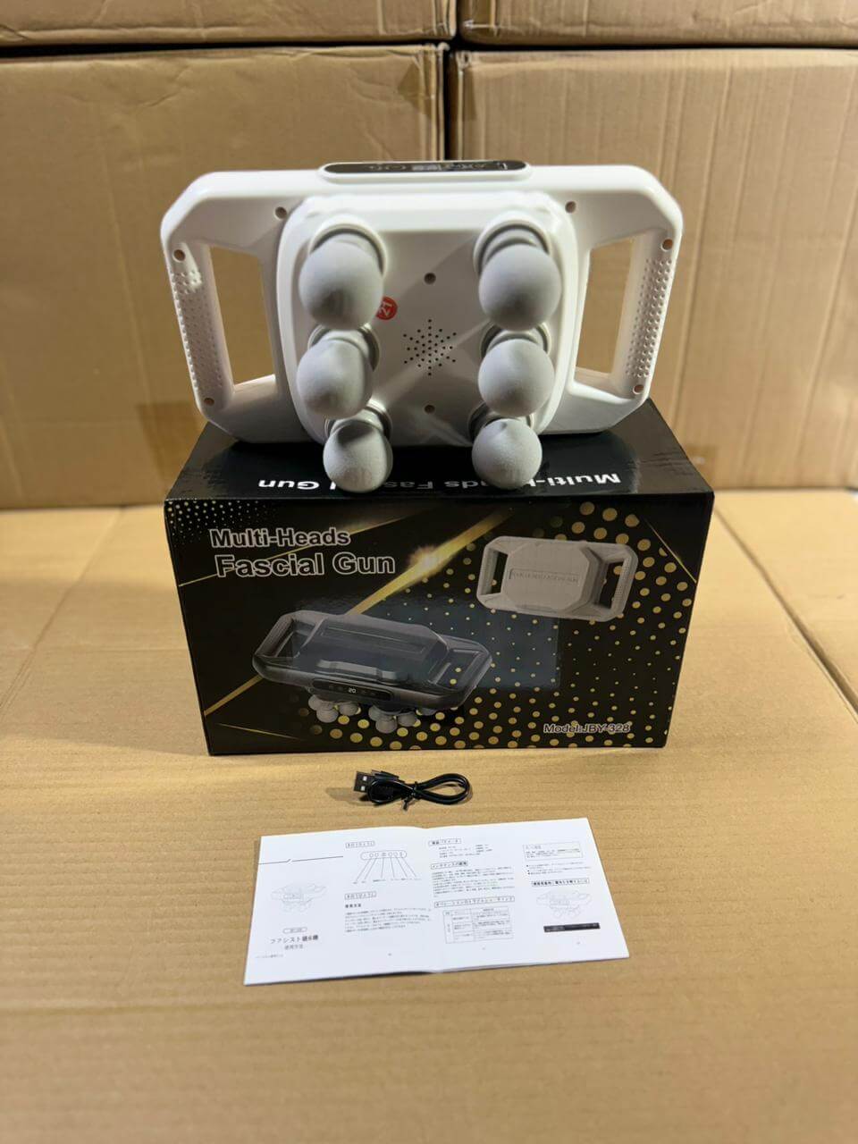 6-Head Fascia Muscle Massager Gun – Deep Tissue Relief for Back, Waist, and Legs