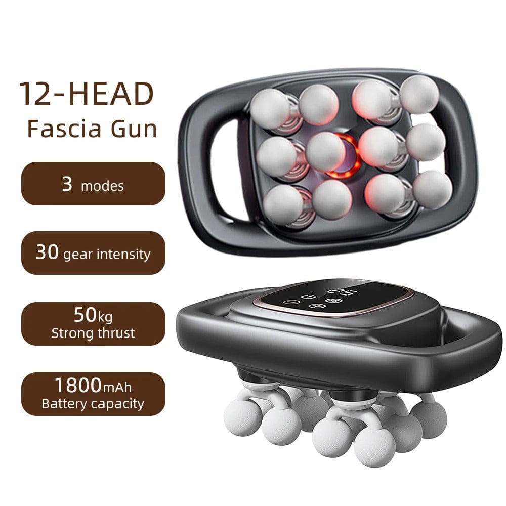 Main Bazaar 12-Head Deep Tissue Massage Gun-Pain Relief for Back, Waist & Neck
