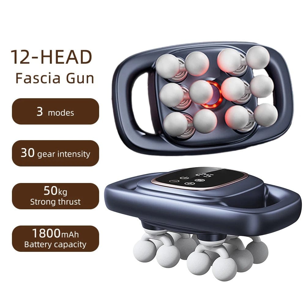 Main Bazaar 12-Head Deep Tissue Massage Gun-Pain Relief for Back, Waist & Neck