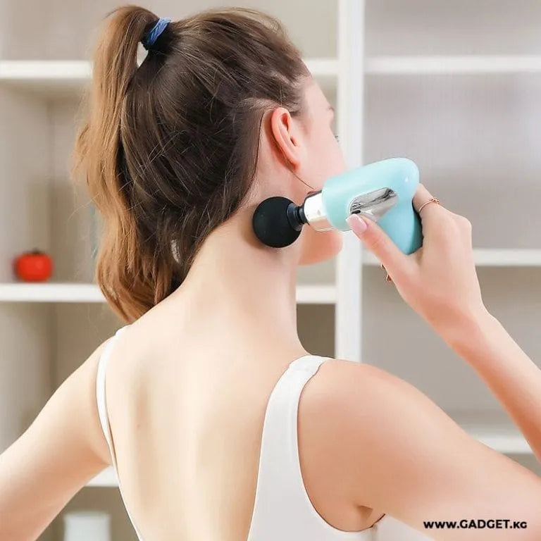 Main Bazaar Compact Muscle Massage Gun – Deep Tissue Relief with 4 Heads