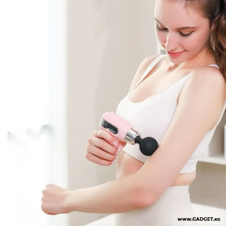 Main Bazaar Compact Muscle Massage Gun – Deep Tissue Relief with 4 Heads