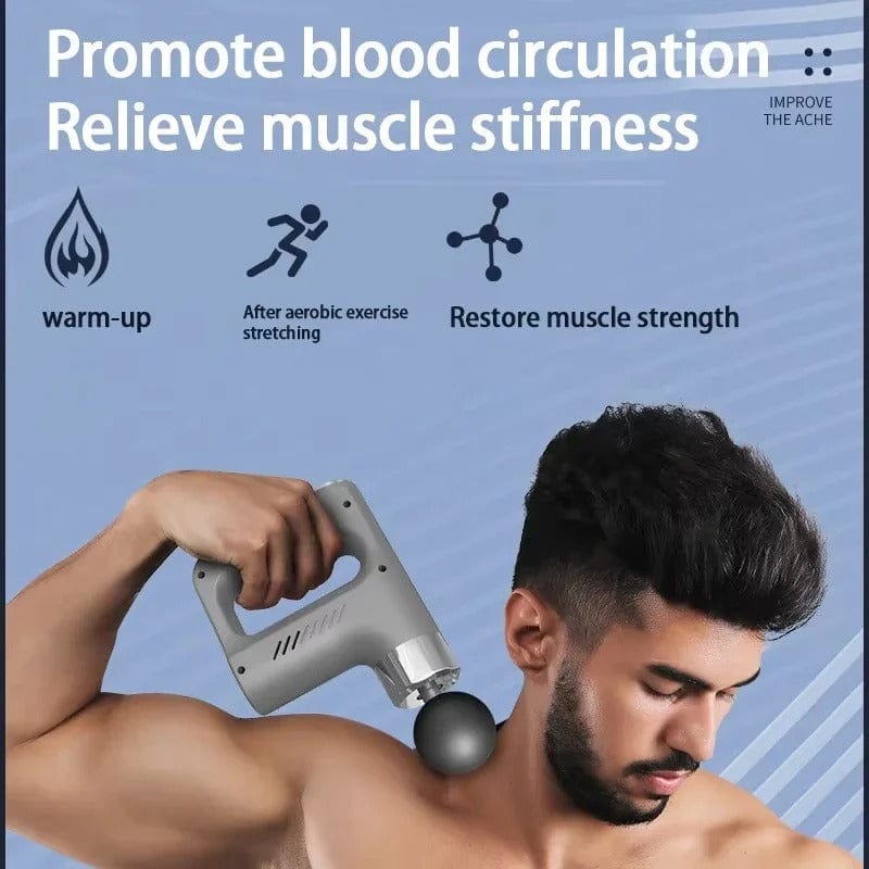 Main Bazaar Deep Tissue Massage Gun – Mini Fascia Massager with 4 Heads for Muscle Relief