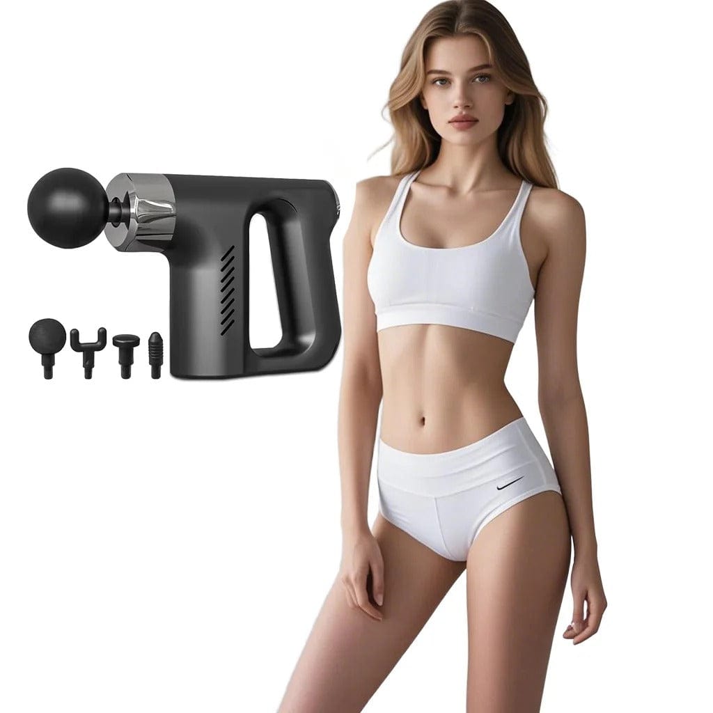 Main Bazaar Deep Tissue Massage Gun – Mini Fascia Massager with 4 Heads for Muscle Relief