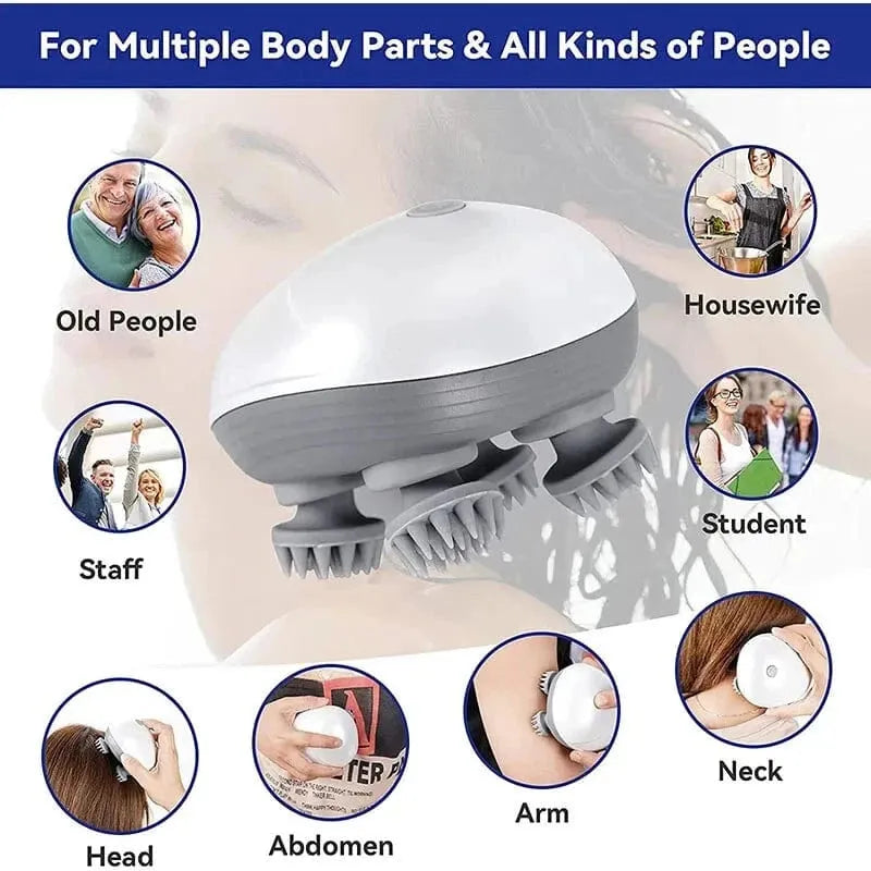 Main Bazaar Electric Scalp & Body Massager – Stress Relief for Head, Neck & Shoulders