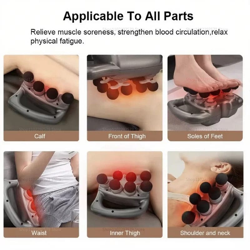 Main Bazaar Fascia Gun with 16 Heads – Professional Deep Tissue Massage for Full Body Relief