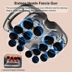 Main Bazaar Fascia Gun with 16 Heads – Professional Deep Tissue Massage for Full Body Relief