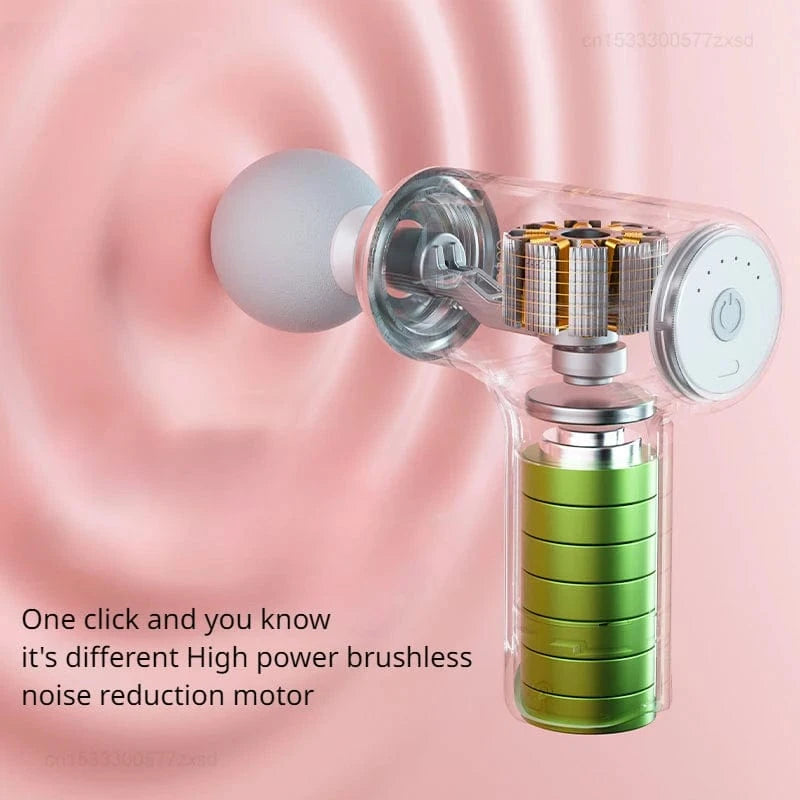 Main Bazaar Handheld Deep Tissue Massage Gun – 4 Heads, 6 Speeds, Portable Pain Relief