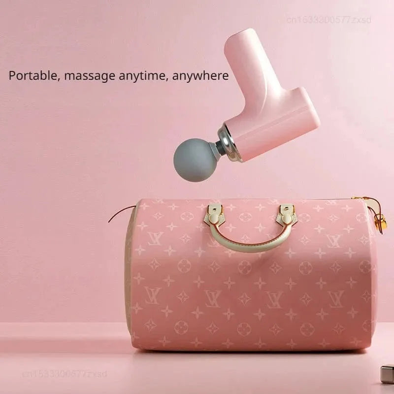 Main Bazaar Handheld Deep Tissue Massage Gun – 4 Heads, 6 Speeds, Portable Pain Relief