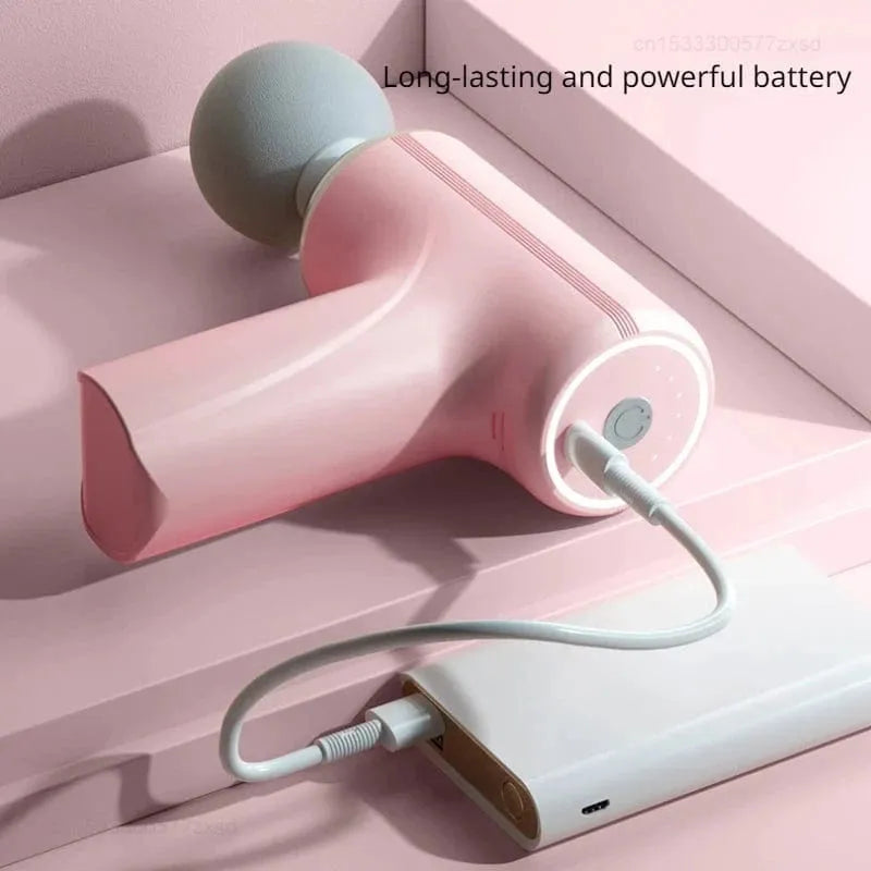 Main Bazaar Handheld Deep Tissue Massage Gun – 4 Heads, 6 Speeds, Portable Pain Relief