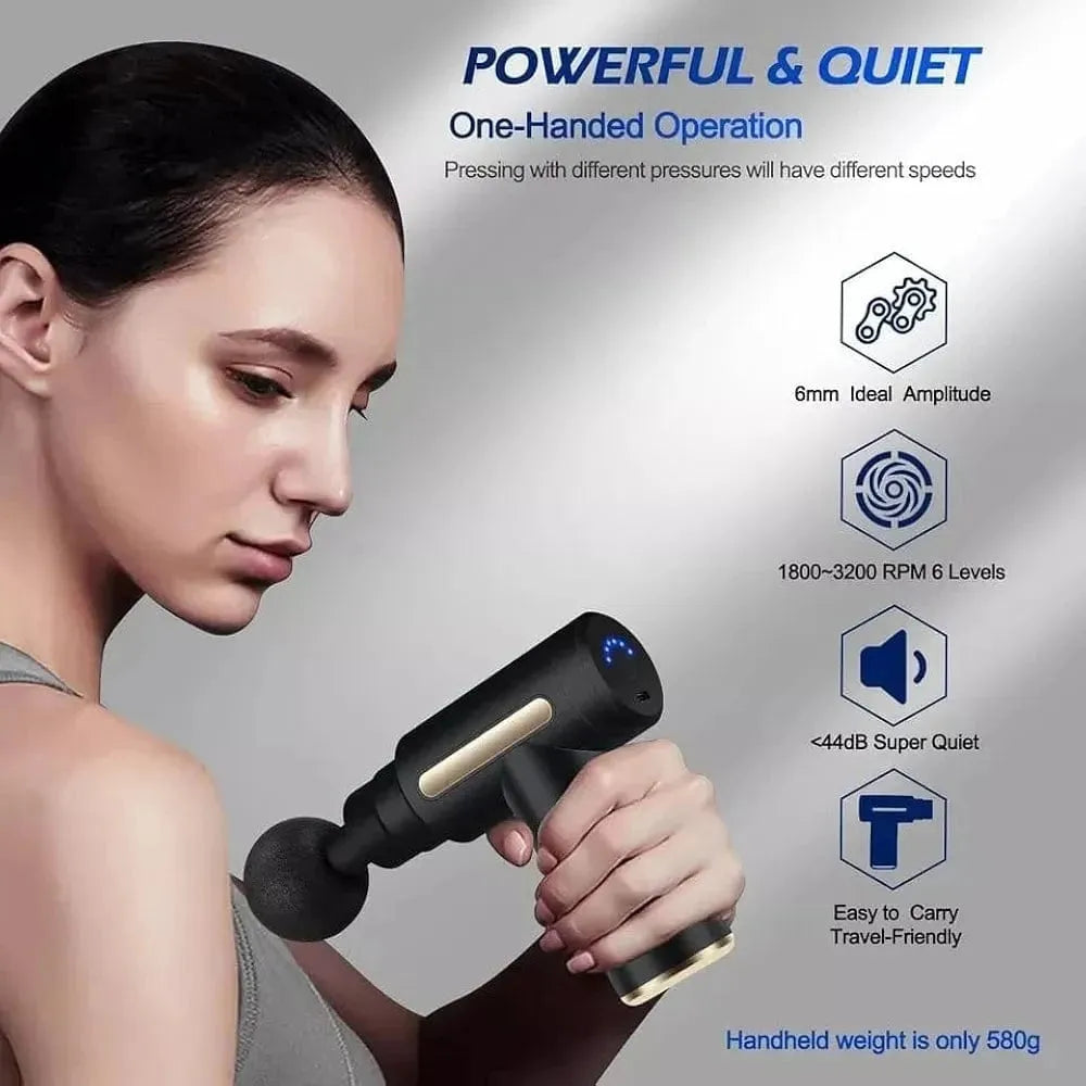 main bazaar Mini Massage Gun – Portable Deep Tissue Percussion Massager with 6 Speeds