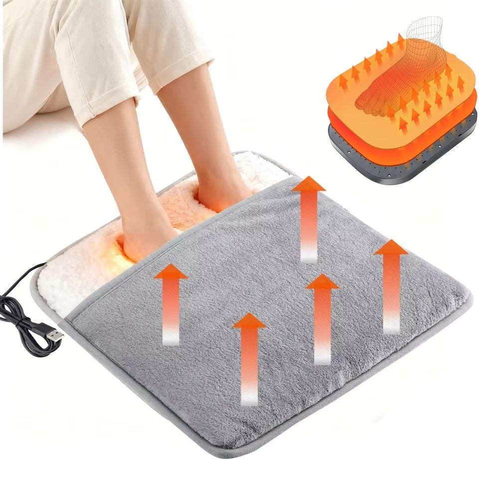 Electric Foot Warmer Pad – USB Heated Plush Mat for Cozy Winter Comfort