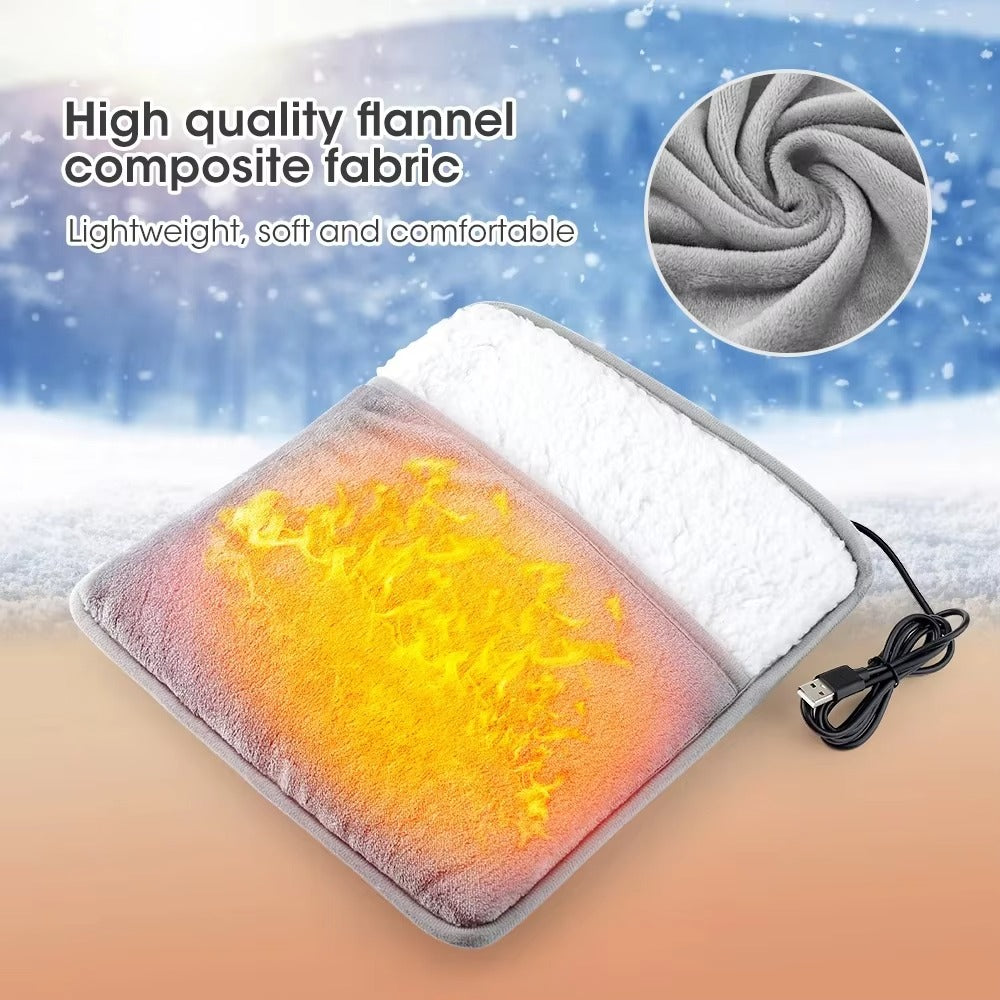 Electric Foot Warmer Pad – USB Heated Plush Mat for Cozy Winter Comfort