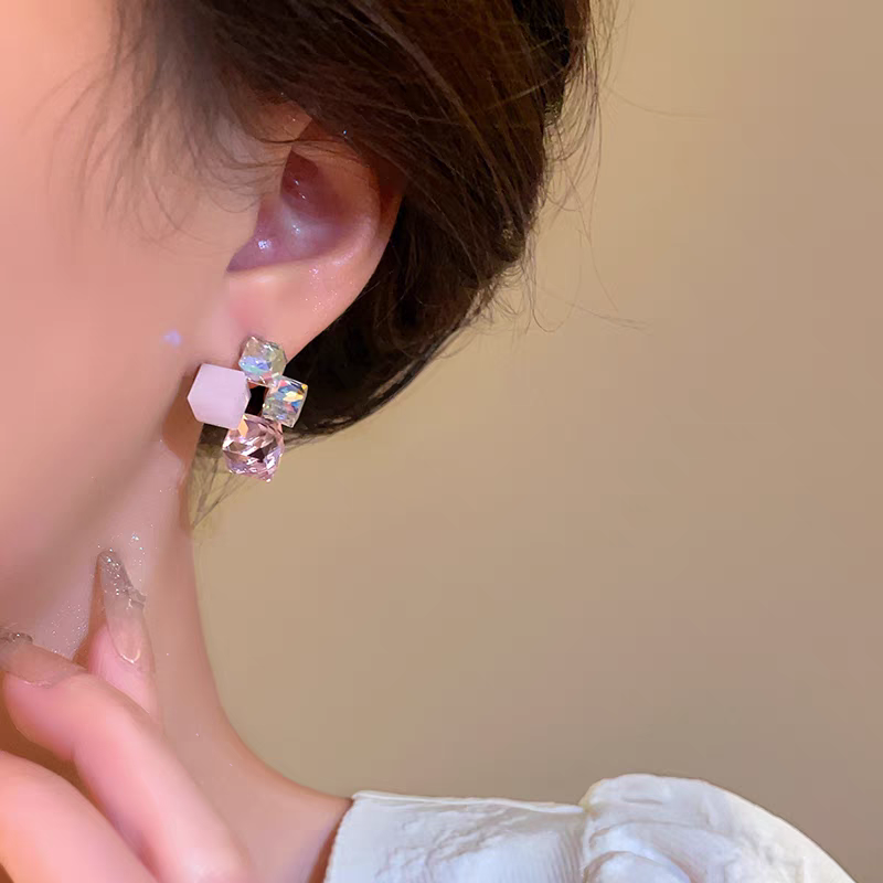 Premium Pink Crystals Earrings